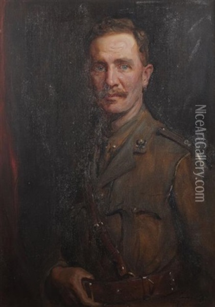 Portrait Of A Gentleman In Military Uniform Oil Painting - Philip Alexius De Laszlo