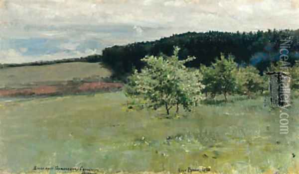 Apple Orchard in Spring Oil Painting - Ilya Efimovich Efimovich Repin