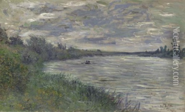 La Seine Pres De Vetheuil, Temps Orageux Oil Painting - Claude Monet