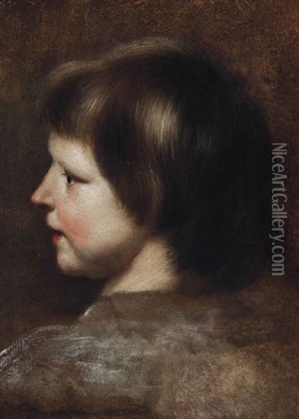 Study Of A Child In Profile Oil Painting - Mary Beale
