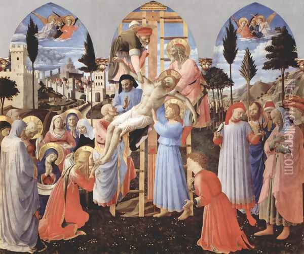 Deposition (Pala di Santa Trinita, detail) 2 Oil Painting - Angelico Fra