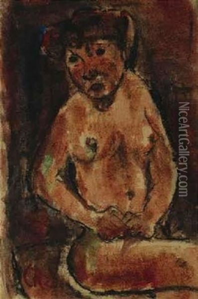 Sitzender Frauenakt Oil Painting - Christian Rohlfs