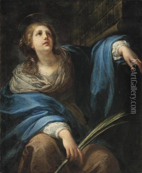 A Female Martyr Saint Oil Painting - Baldassarre Franceschini