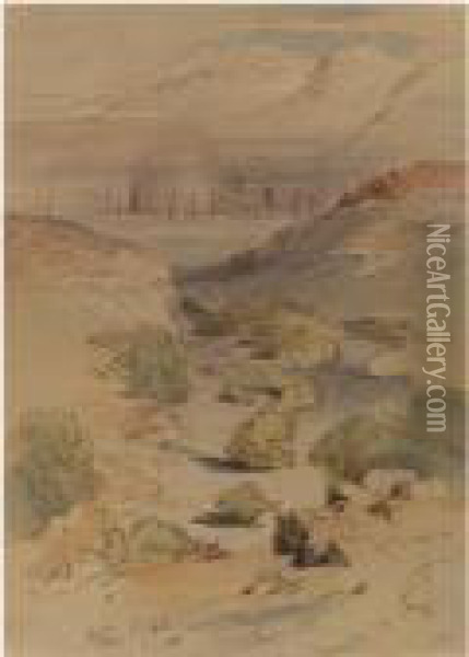 Petra Oil Painting - Edward Lear