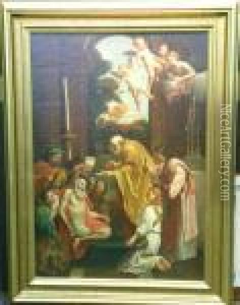Communion Of Saint Jerome Oil Painting - Domenichino