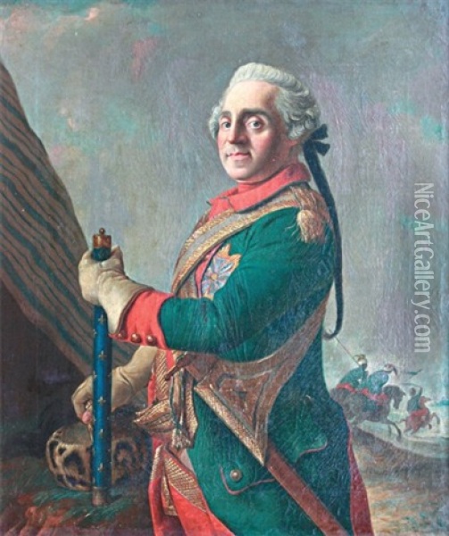 Portrait Du Marechal De Saxe Oil Painting - Jean Etienne Liotard