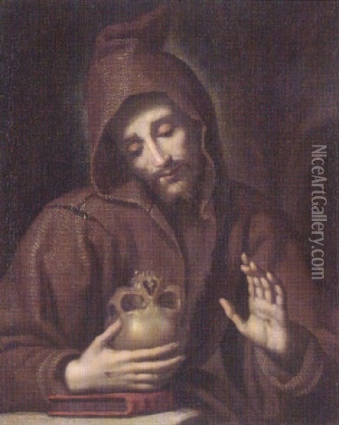 Saint Francis Of Assisi Contemplating A Skull Oil Painting - Lodovico (Il Cigoli) Cardi