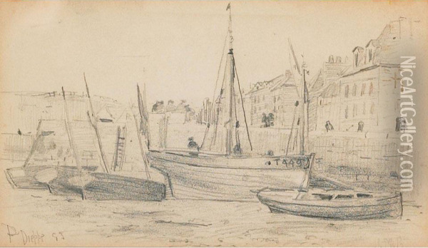 Wharf, Dieppe Oil Painting - James Macdonald Barnsley