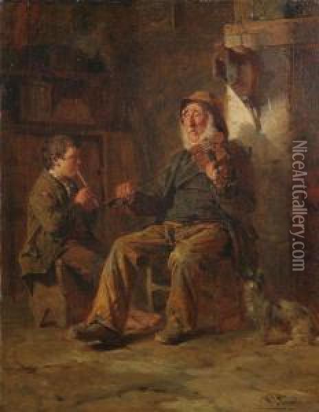 'saftly, 
Johnnie, 
Saftly' Oil Painting - William Stewart