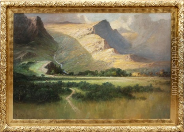 'strength Of The Hills' Oil Painting - Frank Thomas Carter