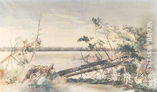 Lake Switez Oil Painting - Julian Falat
