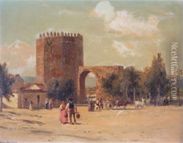 Open The City Gates - Cordova, Spain Oil Painting - John Varley the Elder
