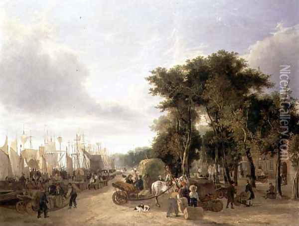 Yarmouth Quay, 1823 Oil Painting - George Vincent