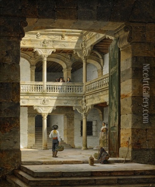 Marquis Del Arcos Gaard I Segovia Oil Painting - Heinrich Hanson