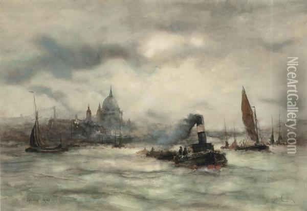Shipping In The Pool Of London Oil Painting - Hermanus Jr. Koekkoek