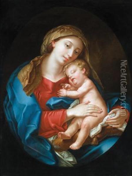 Madonna Con Gesu Bambino Oil Painting - Johann Jakob I Dorner