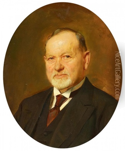 Portrat Des Geheimrates Zachan, Schlossleiter Seitersdorf, Liegnitz Oil Painting - Max Thedy