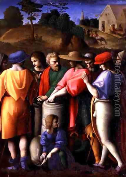 The Search for the Stolen Cup Oil Painting - Francesco Ubertini Verdi Bachiacca
