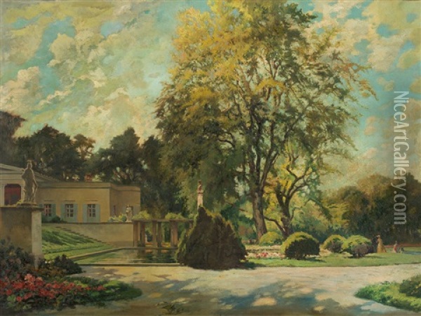 Castle Charlottenhof, Park Sanssouci Oil Painting - Paul Herrmann