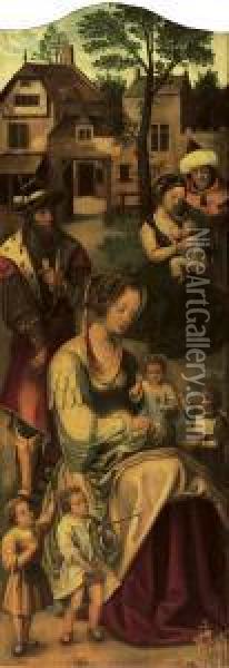 Saint Mary Of Cleophas And Her Family Oil Painting - Jan van Dornicke
