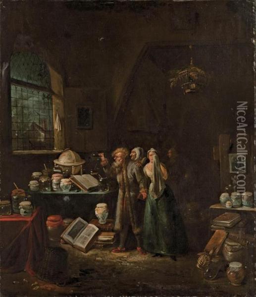 Un Medecin Dans Son Officine Oil Painting - Egbert Jaspersz. van, the Elder Heemskerck