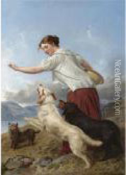 The Highland Lassie Oil Painting - Richard Ansdell