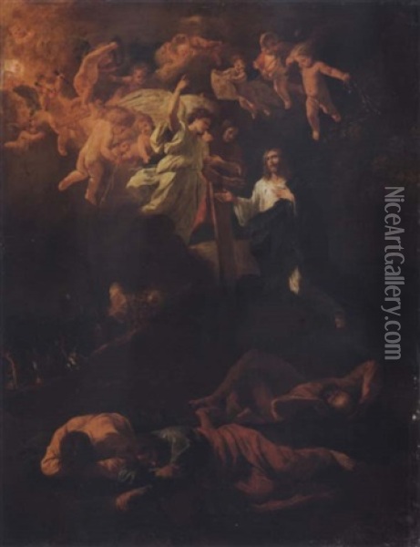 The Agony In The Garden Oil Painting - Nicolas Poussin