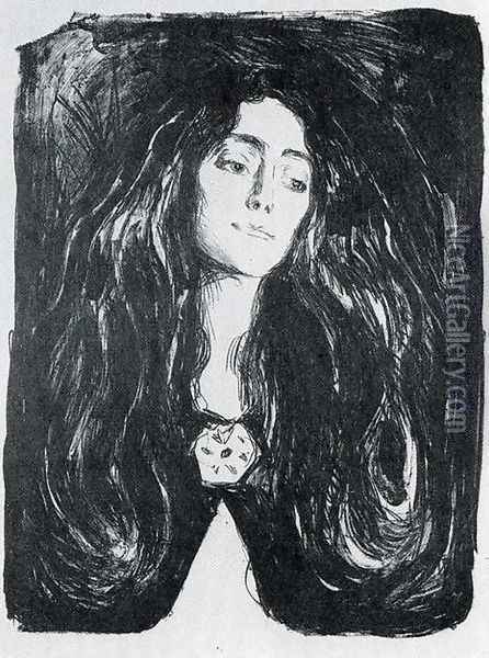 The Brooch. Eva Mudocci Oil Painting - Edvard Munch