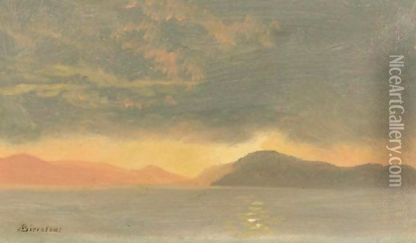 Sunset Oil Painting - Albert Bierstadt
