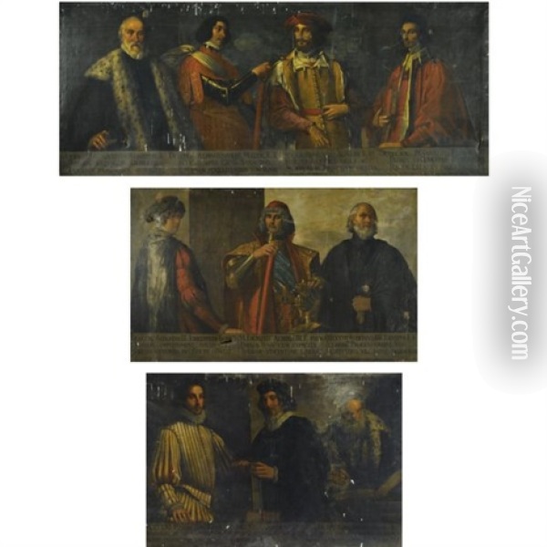 Commemorative Portraits (series; 6 Works) Oil Painting - Pietro Damini