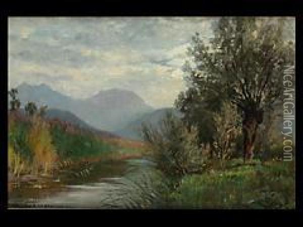 Bei Brannenburg Oil Painting - Otto Gampert