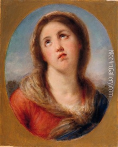 Vergine Adorante Oil Painting - Giovanni Carnovali