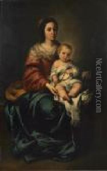 The Madonna And Child With The Rosary Oil Painting - Bartolome Esteban Murillo