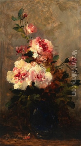 Blumenstillleben Oil Painting - Eugene Petit