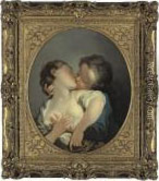 The Kiss Oil Painting - Jean-Honore Fragonard