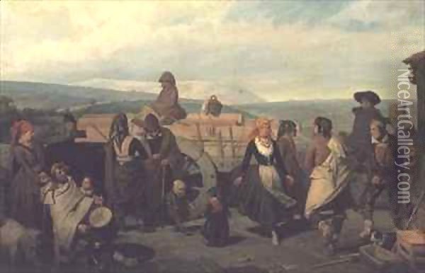 Sorian Peasants Dancing Oil Painting - Valeriano Dominguez Becquer