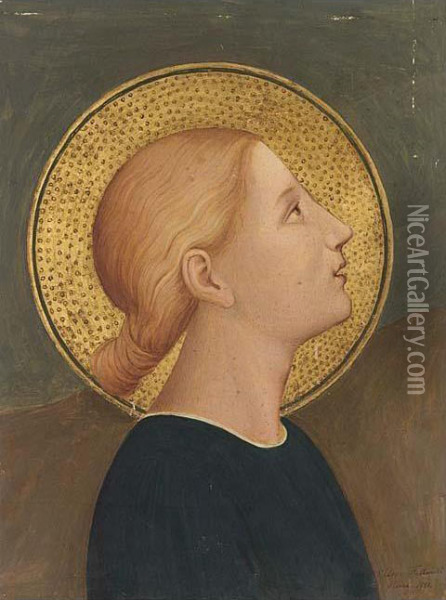 The Virgin Mary Oil Painting - Eliseo Tuderte Fattorini