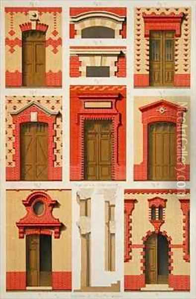Designs for Projections and Pediments in Brick Oil Painting - Daumont