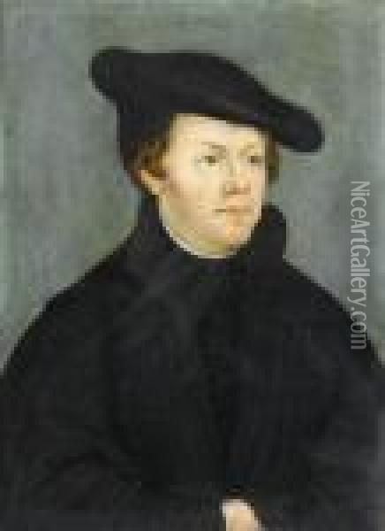 Portrait Of Dr. 
Martin Luther Oil Painting - Lucas The Elder Cranach