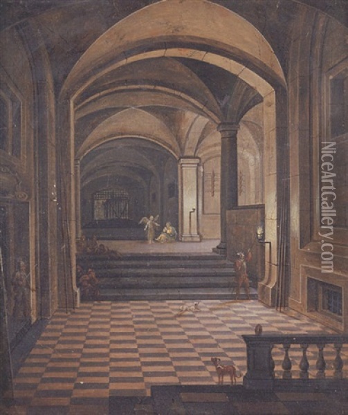 An Architectural Fantasy With Saint Peter Imprisoned Oil Painting - Peeter Neeffs the Younger