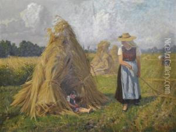 The Hay Harvest Oil Painting - Carl Zopf