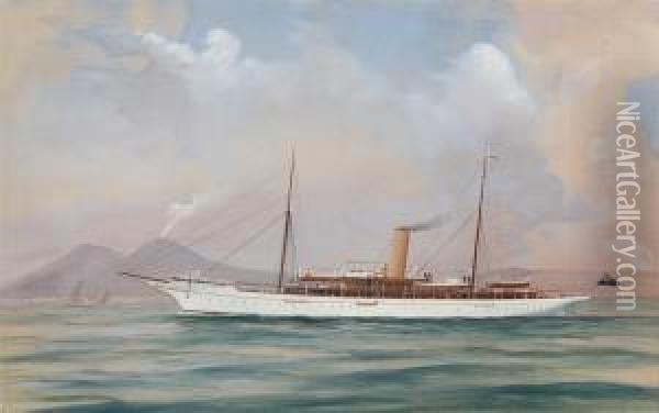 The Steam Yacht 
Alberta Oil Painting - Antonio de Simone