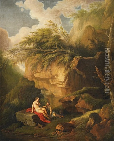 Mythologische Szene Oil Painting - Christian Wilhelm Ernst Dietrich