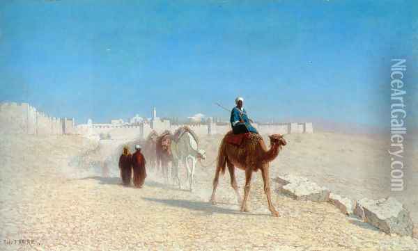 Jerusalem, Cote de la Porte de Jaffe Oil Painting - Charles Theodore Frere