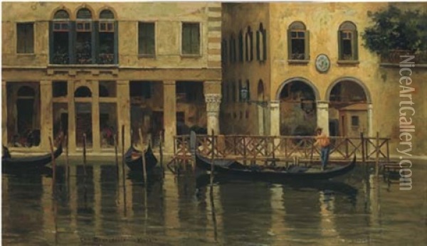 Gondole A Venezia Oil Painting - Carlo Brancaccio