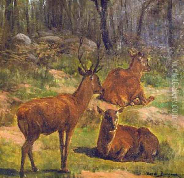 Deer at Fountainebleau Oil Painting - Rosa Bonheur