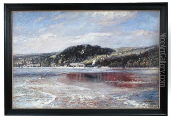 Views Of Arnside, Morecambe Bay; And Grange-over-sands, Lancashire Oil Painting - John William Buxton Knight