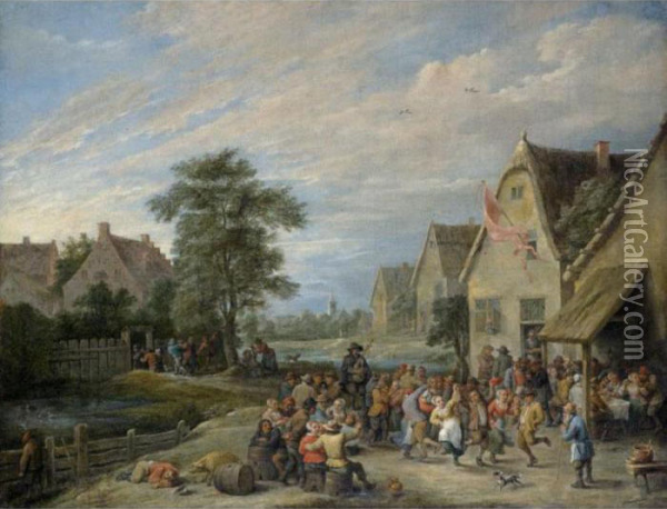 Village Kermesse Oil Painting - David The Younger Teniers