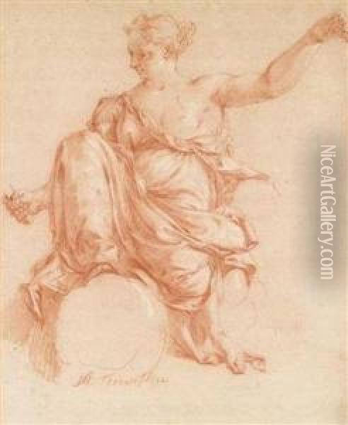 Astudy For An Allegory Of Law Oil Painting - Augustinus I Terwestenl Parodijsvogel
