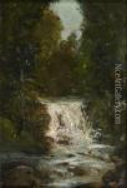 Cascade Dans Un Sous-bois Oil Painting - Gustave Courbet